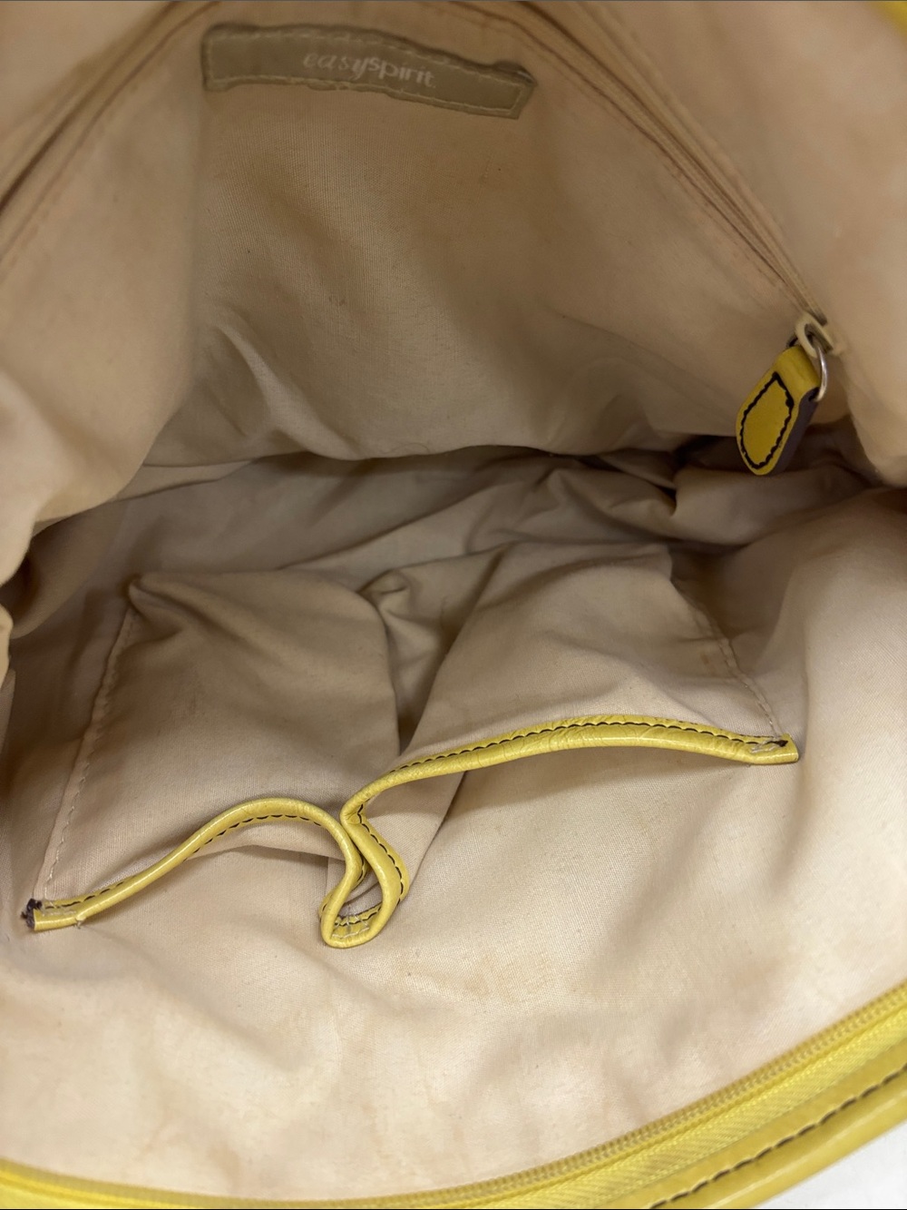 Easy Spirit Yellow Leather Tote with Contrast Trim - Picture 5 of 7